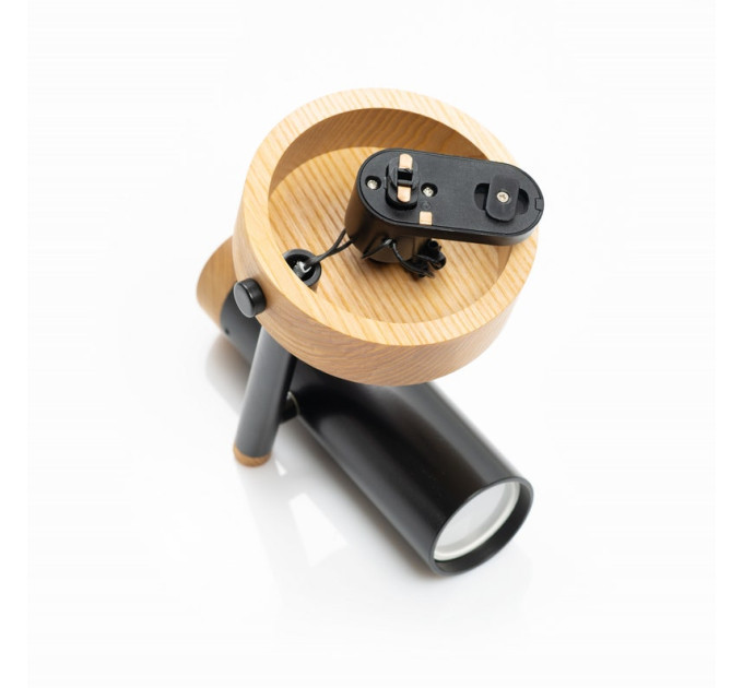 Track lighting with wide wood base Industrial ceiling light |GaffDesign