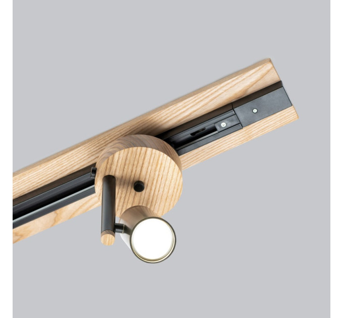 Track lighting with wide wood base Industrial ceiling light |GaffDesign