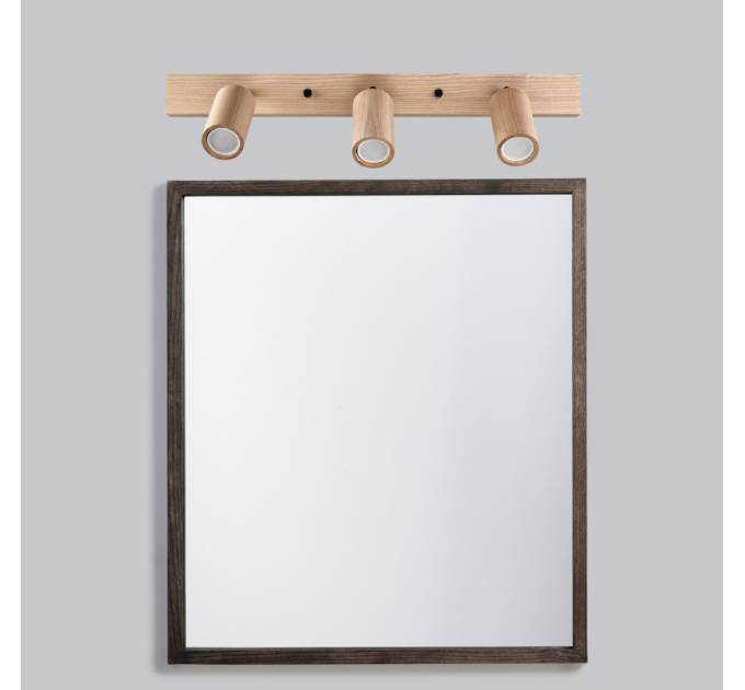 Vanity wooden wall lighting Bathroom light Black metal