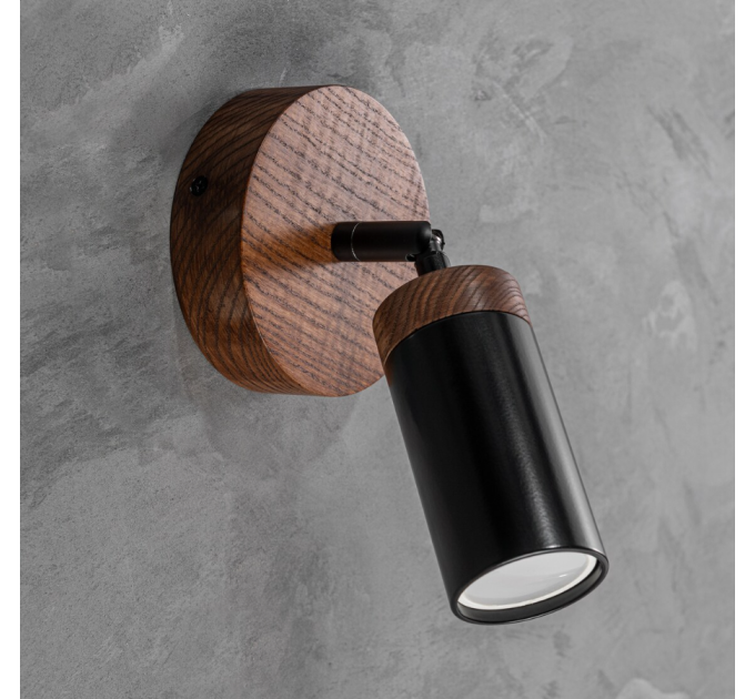 Wall sconce Black walnut Bathroom wall lighting Industrial light