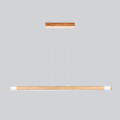 Line LED lighting Wooden walnut long chandelier |GaffDesign