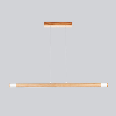 Line LED lighting Wooden White long chandelier