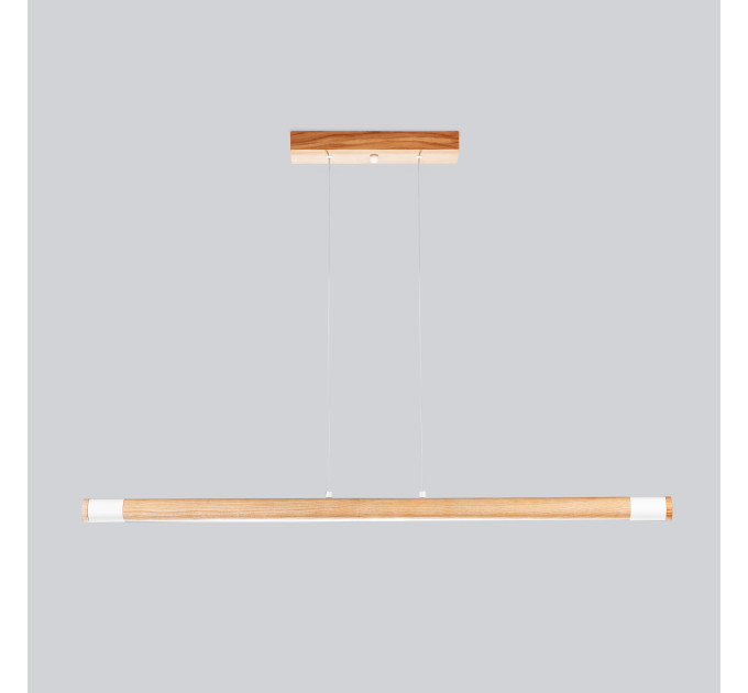 Line LED lighting Wooden walnut long chandelier |GaffDesign