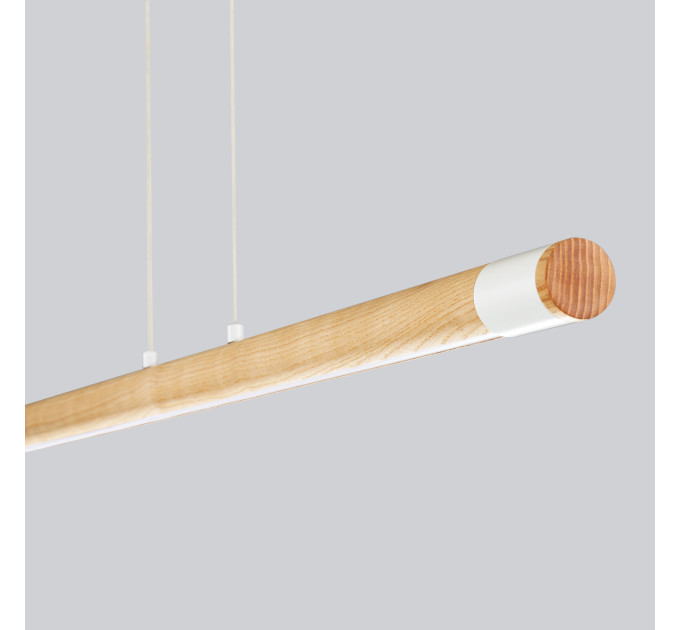 Line LED lighting Wooden walnut long chandelier |GaffDesign