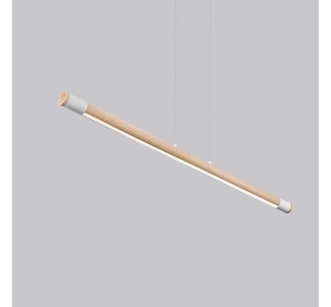 Line LED lighting Wooden walnut long chandelier |GaffDesign