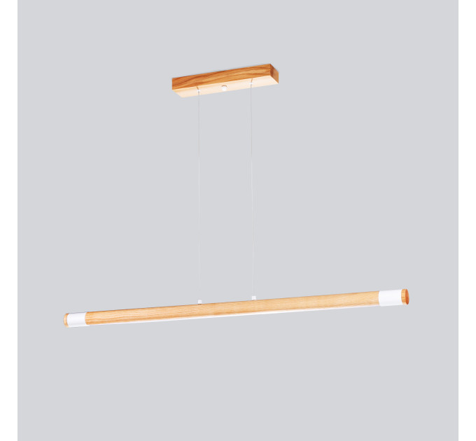 Line LED lighting Wooden walnut long chandelier |GaffDesign