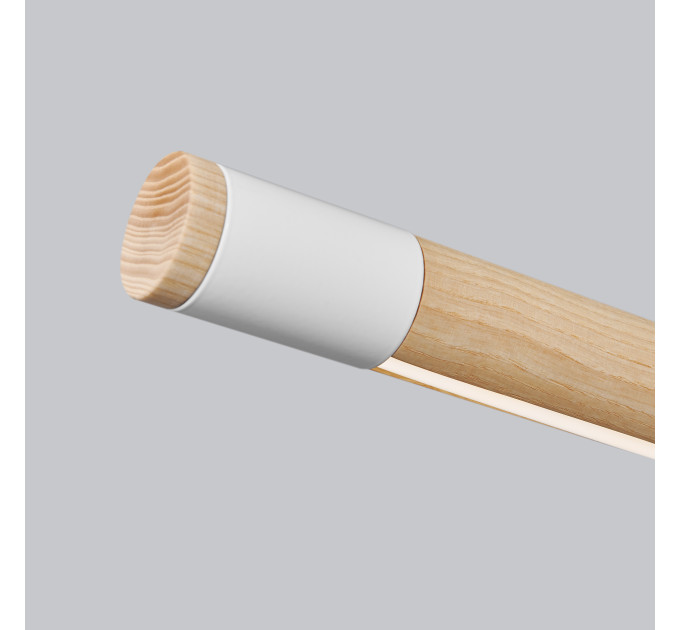 Line LED lighting Wooden walnut long chandelier |GaffDesign