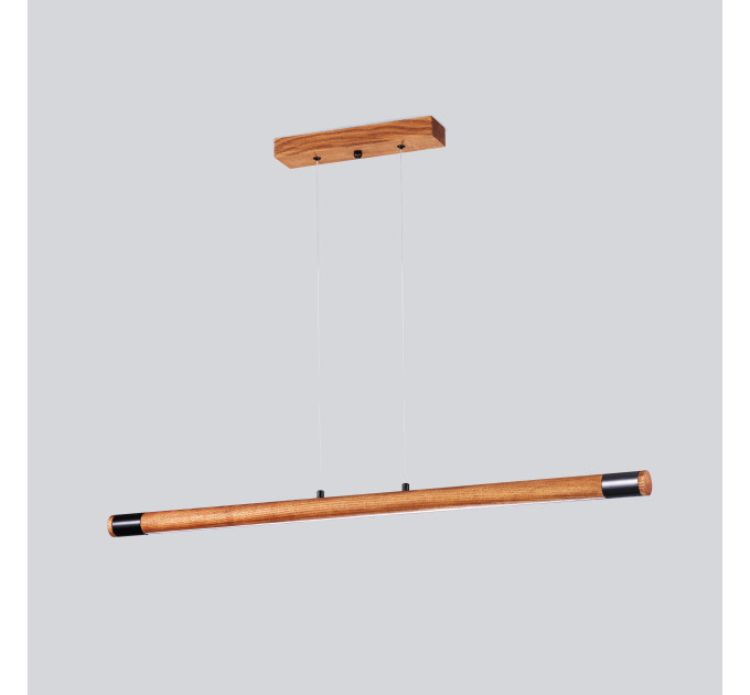 Line LED lighting Wooden walnut long chandelier |GaffDesign