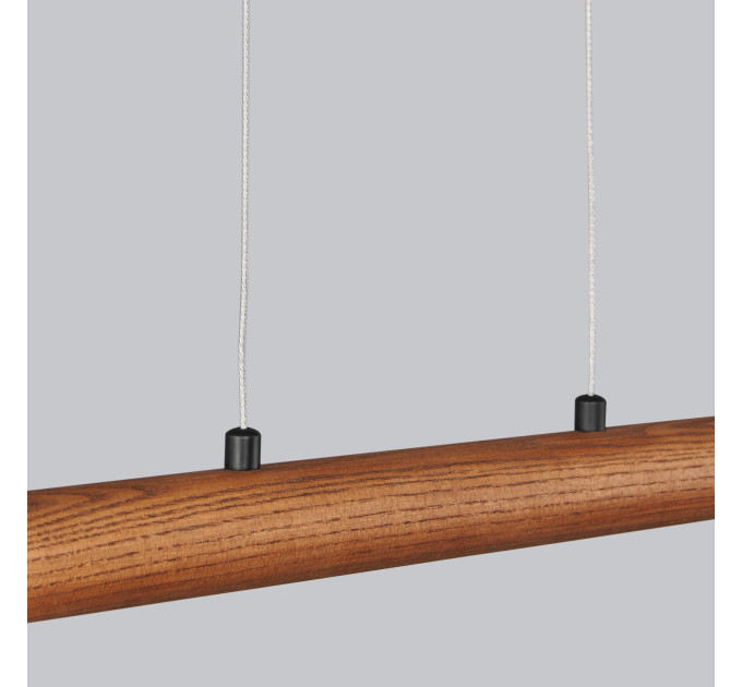 Line LED lighting Wooden walnut long chandelier |GaffDesign