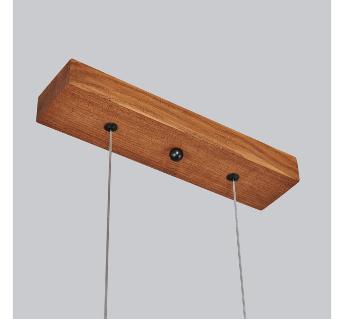 Line LED lighting Wooden walnut long chandelier |GaffDesign