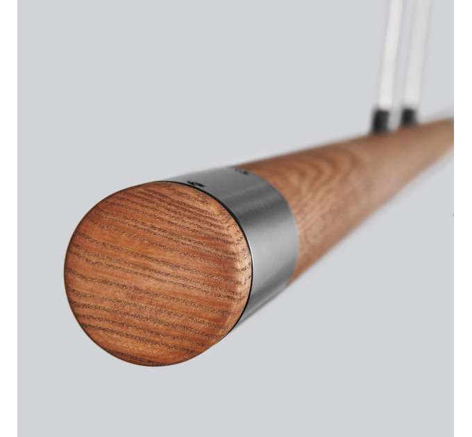 Line LED lighting Wooden walnut long chandelier |GaffDesign