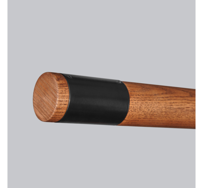 Line LED lighting Wooden walnut long chandelier |GaffDesign