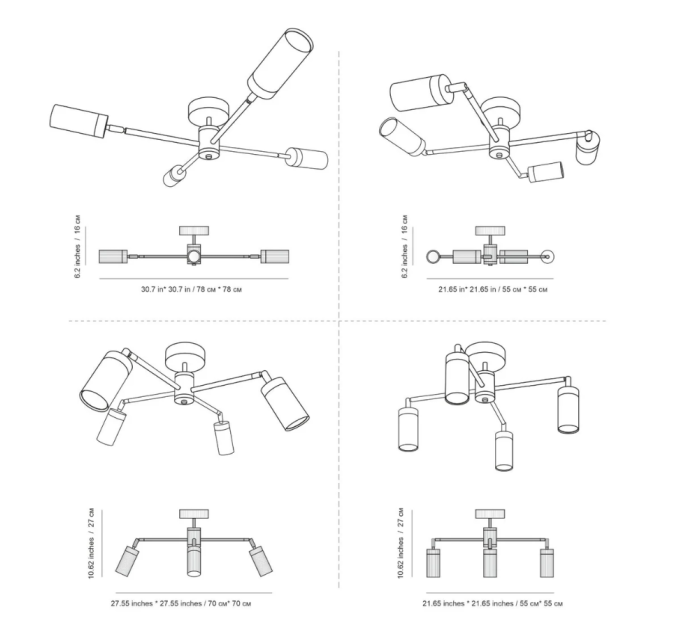 Transformer chandelier Midcentury Black Pendant lighting Mid Century Modern