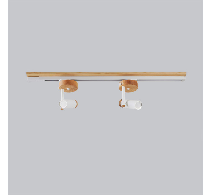 Track lighting with wide wood base Industrial ceiling light |GaffDesign