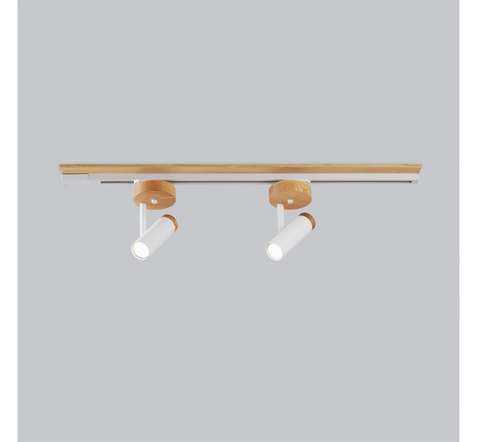 Track lighting with wide wood base Industrial ceiling light |GaffDesign