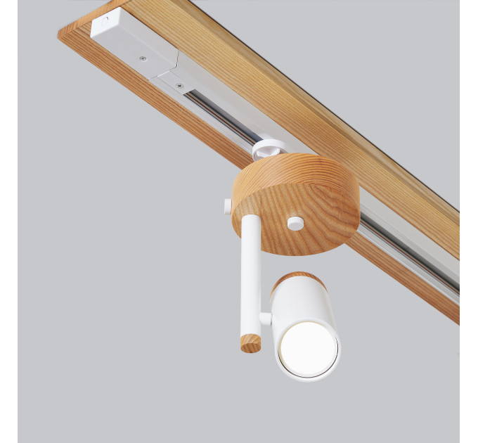 Track lighting with wide wood base Industrial ceiling light |GaffDesign