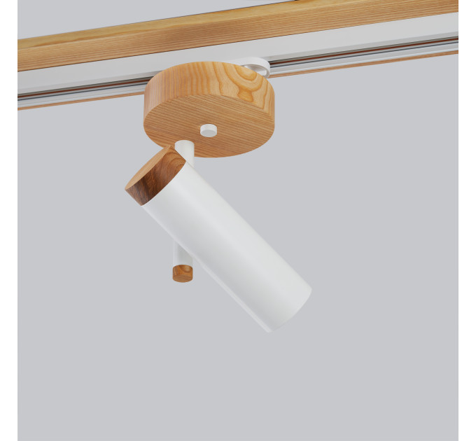 Track lighting with wide wood base Industrial ceiling light |GaffDesign