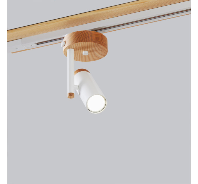 Track lighting with wide wood base Industrial ceiling light |GaffDesign