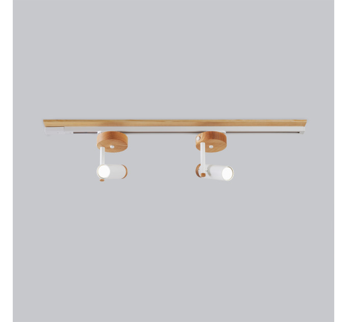 Track lighting with wide wood base Industrial ceiling light |GaffDesign
