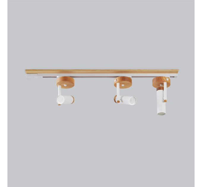 Track lighting with wide wood base Industrial ceiling light |GaffDesign