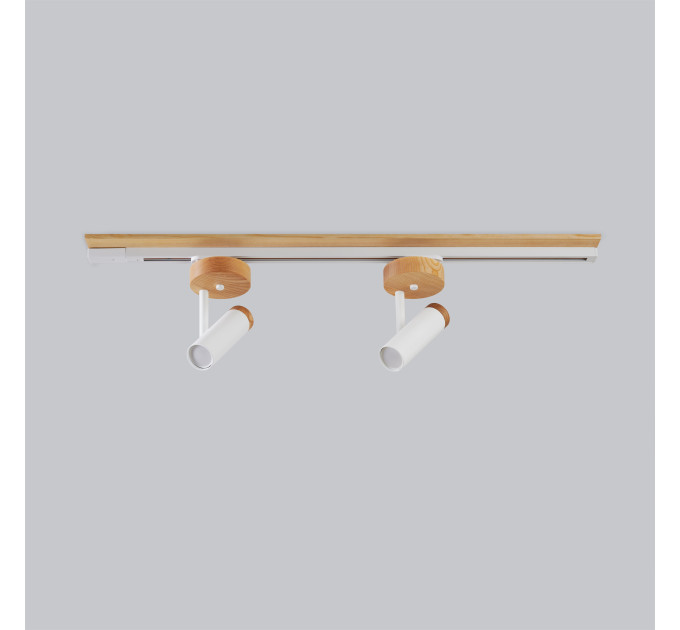 Track lighting with wide wood base Industrial ceiling light |GaffDesign