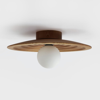 Large Handmade Round wooden ceiling lighting Carved light