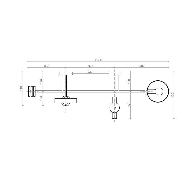 Long chandelier Pendant lighting Industrial light |GaffDesign