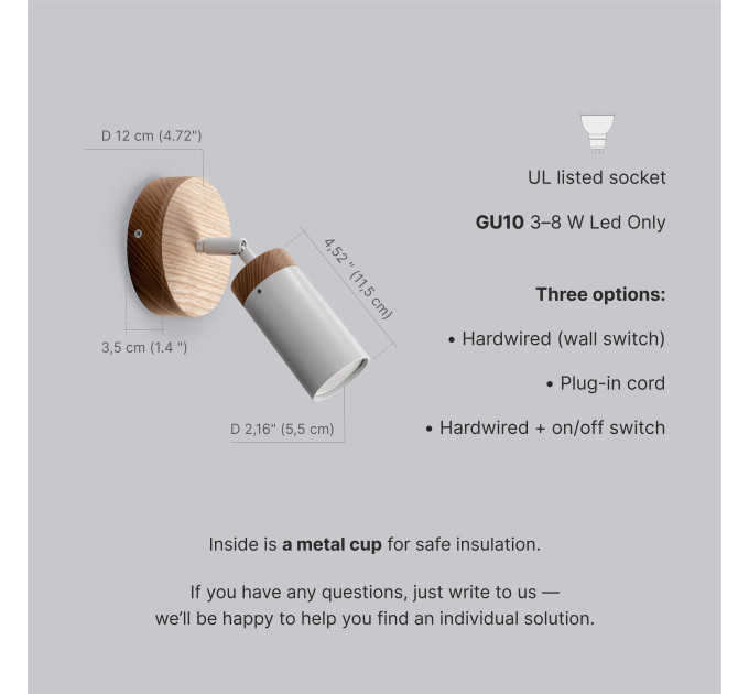 Laconic wall sconce Bathroom wall lighting Industrial light