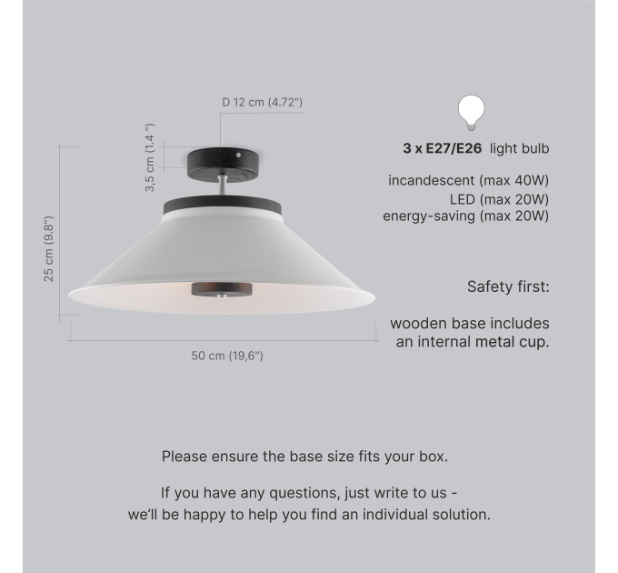 White black Big schoolhouse light Ceiling lighting Industrial light