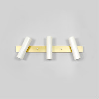 Brass wall sconce Vanity lighting White lamp over mirror