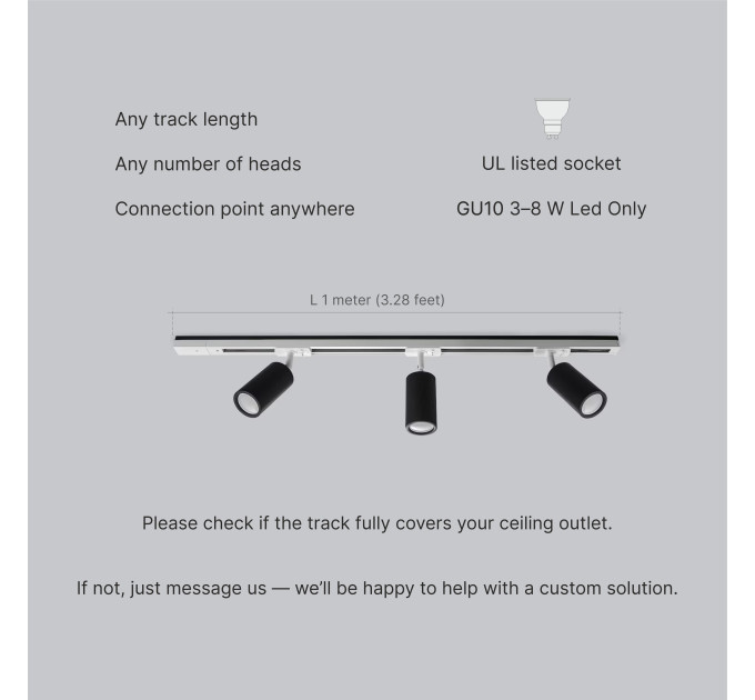 Track lighting Black White ceiling Industrial track light