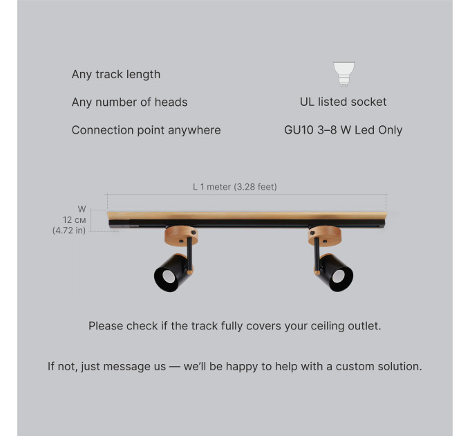 Track lighting Industrial ceiling light wide base |GaffDesign