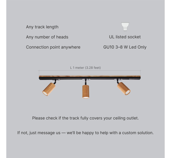 Track lighting Industrial wooden track light