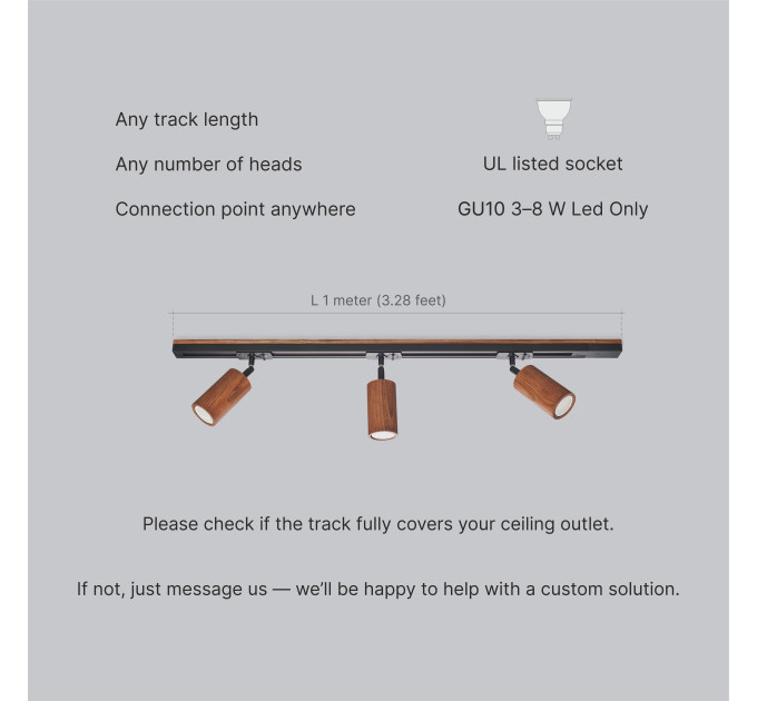 Track lighting Pendant light Industrial track Walnut Minimalist