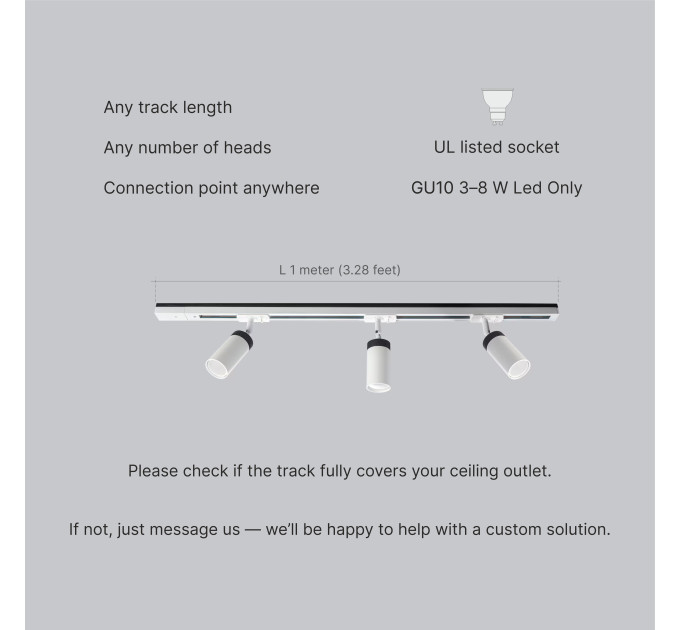 Track lighting White black Industrial track light