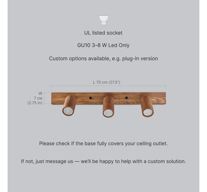Vanity light Bathroom wooden wall lighting Black walnut