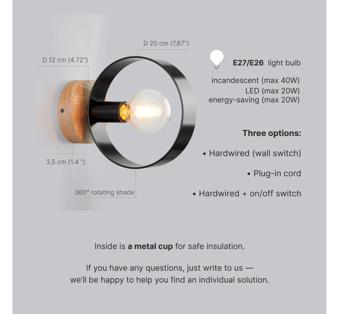 Wall lighting Black sconce light Industrial |GaffDesign