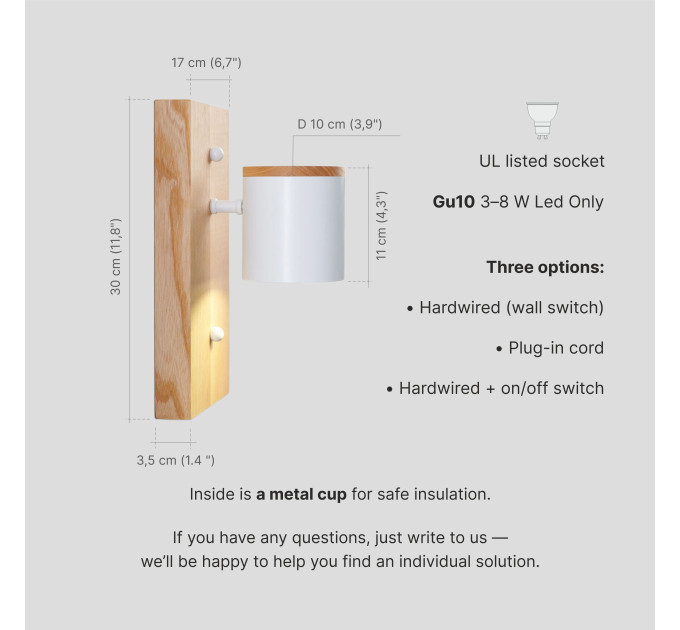 Wooden wall sconce Wall lighting |GaffDesign