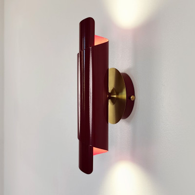 Burgundy wall sconce Mid century sconce