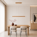 Line LED lighting Wooden walnut long chandelier |GaffDesign