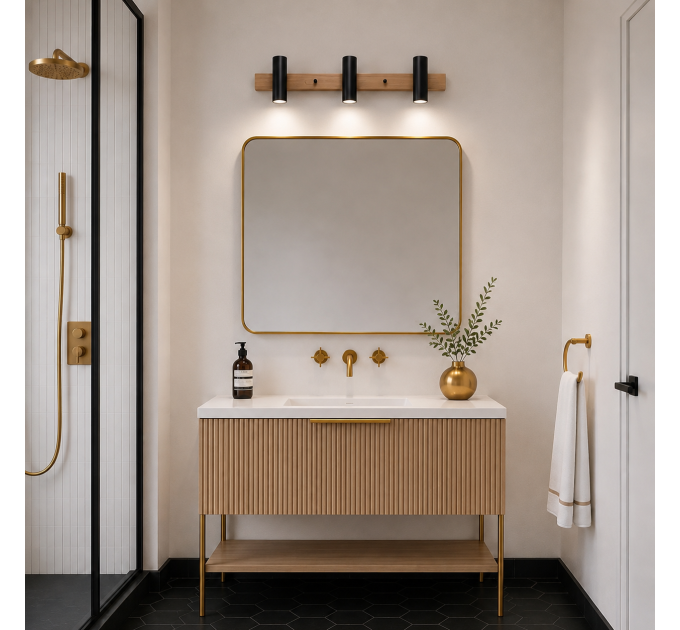 Vanity light Black bathroom wall lighting Wall lighting |GaffDesign