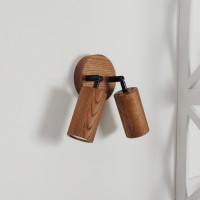 Walnut wall sconce Double mirror lighting Wooden bath light