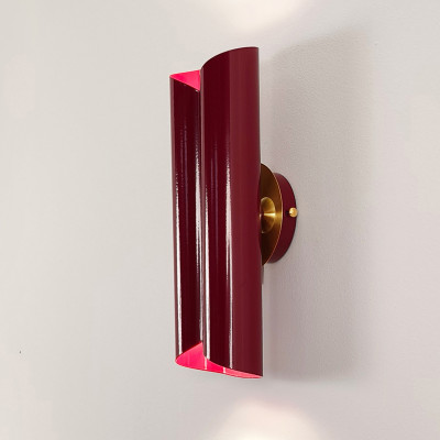 Burgundy wall sconce Mid century red sconce