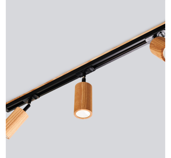 Track lighting Industrial wooden track light